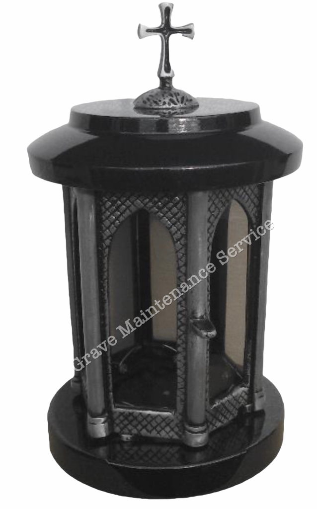 GMS-L17 Granite Lantern - DARK SILVER CROSS