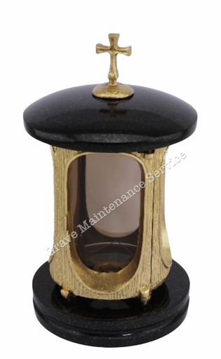 GMS-L13 Granite Lantern - GOLD CROSS