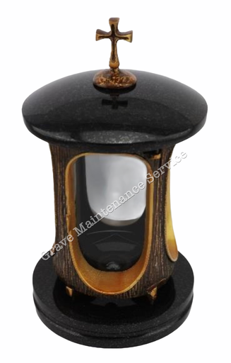 GMS-L15 Granite Lantern - BRONZE CROSS