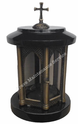 GMS-L16 Granite Lantern - BRONZE CROSS